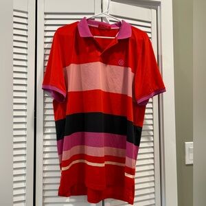 G/FORE Red and Pink Polo Shirt